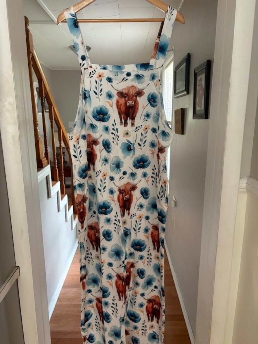 Women's Overalls-Highland Cow Pattern